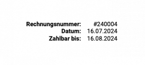 Zahlbar innert: X Tagen