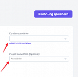 Rechnung aus bestehendem Projekt erstellen